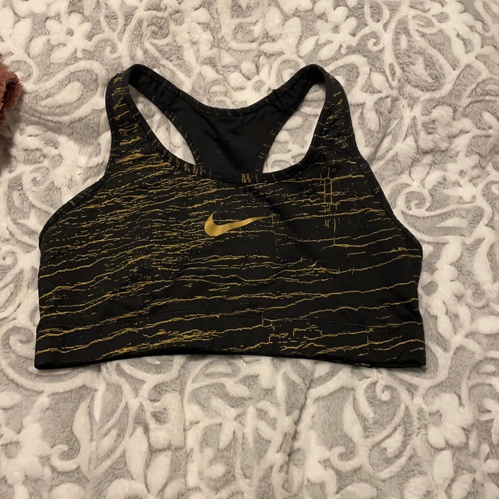 Nike gold and black sports bra!